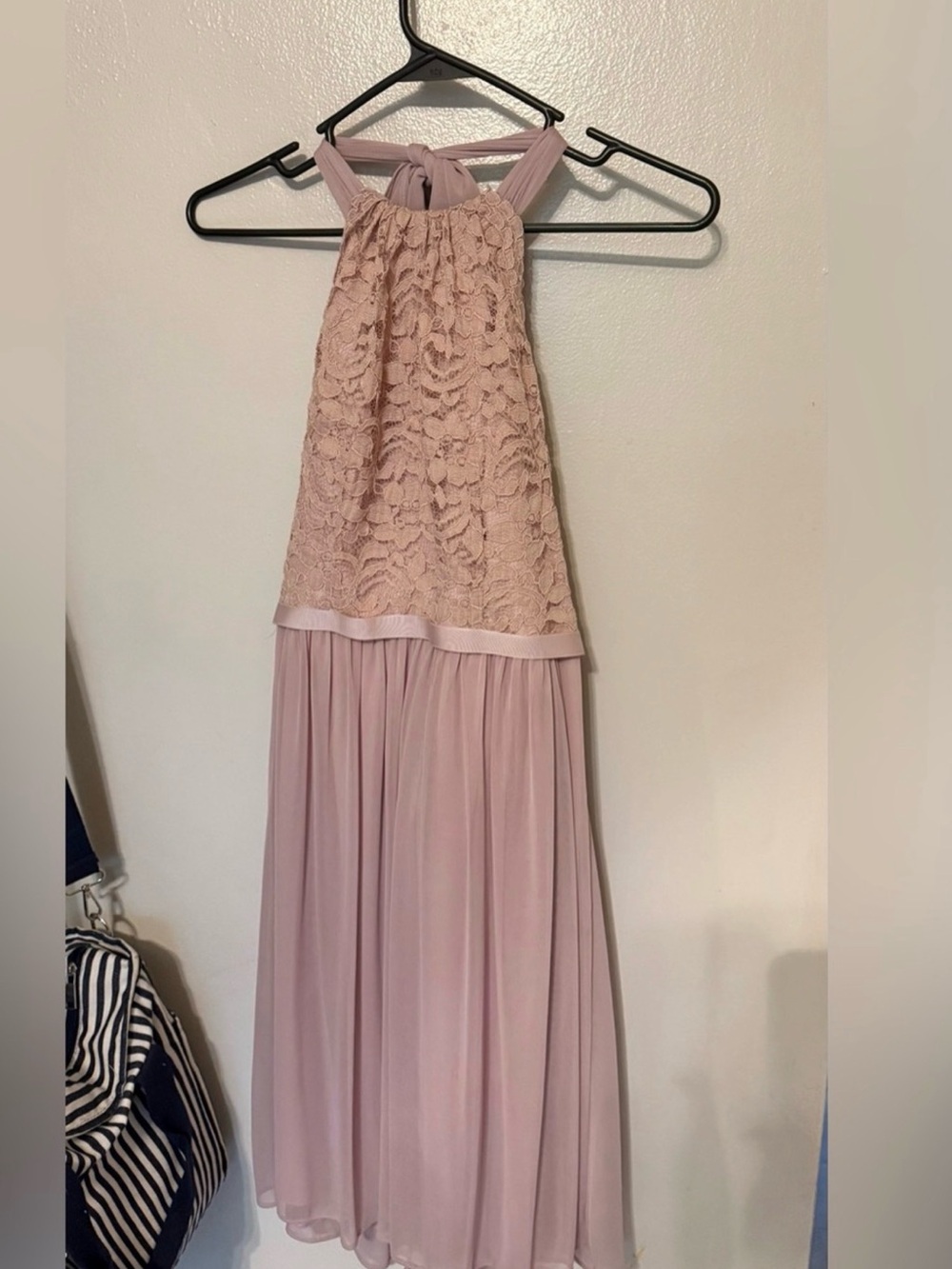 Blush Lace Halter Maxi Dress - David’s Bridal